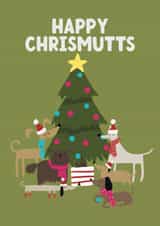 Cute Christmas Card - Happy Chrismutts - Dogs created by Giddy Kipper