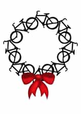 Funny Christmas Card for Cyclist – Festive Wreath Made of Bicycles created by Worry Less Design