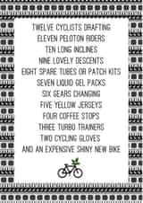 Funny Christmas Card - Cycling Themed - 12 Days Of Christmas created by Worry Less Design