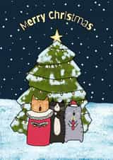 Cute Christmas Card - Cats - Carol Singing created by suzcreate