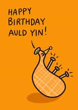 Cute Birthday Card - Happy Birthday Auld Yin - Scottish created by Greetin’ Cards UK