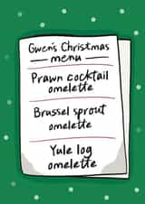 Funny Christmas Card - Gavin and Stacey - Gwen's Menu created by Pickled Prints