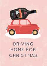 Funny Christmas Card - Driving Home - Baileys created by Two For Joy Illustration