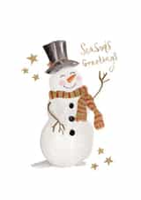Cute Christmas Card - Season's Greetings - Snowman created by Samantha