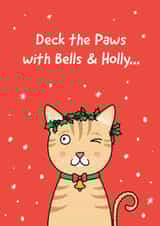 Cute Christmas Card - Cat - Deck The Paws created by Leanneco.Studio