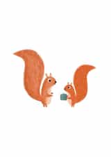 Cute Christmas Card - Christmas Squirrels - Present created by Kalm Lettering