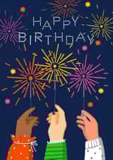 Pretty Sparklers Birthday Card - Fireworks - Friends - Bonfire Night - November created by Nicola Watson