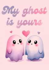 Cute ghosts anniversary card created by Foxx & Raccoon