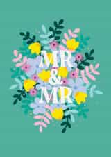 Pretty floral Wedding card - Congratulations - Mr & Mr created by Jessica Rachel Sharp