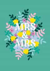 Pretty floral Wedding card - Congratulations - Mrs & Mrs created by Jessica Rachel Sharp