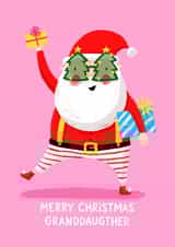 Cute Granddaughter Christmas Card - Cool Santa - Father Christmas - Festive created by Nicola Watson