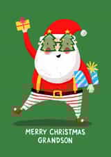 Cute Christmas Grandson Card - Cool Santa - Father Christmas - Festive created by Nicola Watson