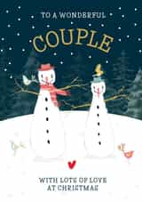 Cute Christmas Card - For Couple - Snowmen created by Artsy Gift Co