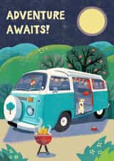 Arty Leaving Card - Adventure Awaits - Campervan created by Rocket68