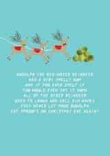 Funny Christmas Card - Rudolph The Red-Nosed Reindeer - Sprouts created by The Boy and the Bear