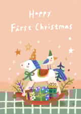 Happy First Christmas card for newborn baby created by Miss NoProblem