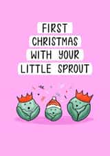 Cute Christmas Card - First Christmas With Your Little Sprout - Girl created by Muses & May 