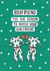 Funny Christmas Card - For Boyfriend - Matching Christmas Pyjamas created by Muses & May 