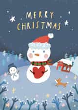 Enchanting Snowman Christmas Card - Magical Winter Greetings created by Miss NoProblem