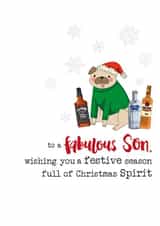 Cute Christmas Card - For Son - Alcohol created by Dandelion Stationery