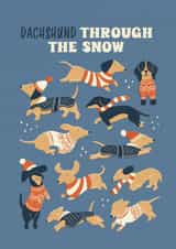 Cute Christmas Card - Dachshund - Dachshund Through The Snow created by Bird & Co Studio