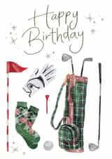 Traditional Golf Happy Birthday Card For Him created by Making Meadows Ltd