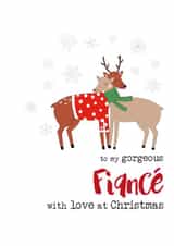 Cute Christmas Card - For Fiancé - Reindeers created by Dandelion Stationery