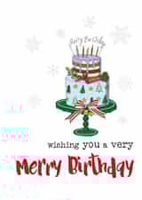 Fun Birthday Card - December Birthday - Cake created by Dandelion Stationery