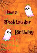 Cute ghost and halloween themed birthday card created by Chloe