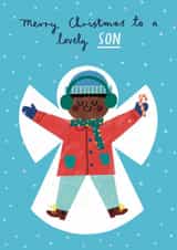 Cute Christmas Card - Lovely Son - Snow Angel created by Alice Mole Illustration