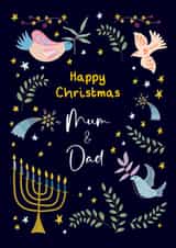 Classic Christmas Card - For Mum and Dad - Birds created by Paperleaf Studios 