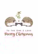 Cute Christmas Card - Hedgehogs - To The One I Love created by badgerbee design