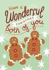 Cute Christmas Card For A Couple, Gingerbread Couple, Gay Couple, LGBTQ+ created by Josie Gledhill