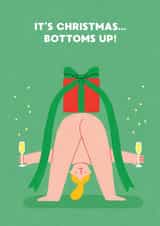 Funny Christmas Card - Bottoms Up It's Christmas! created by Stormy Knight