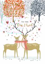 Cute Christmas Card - For Partner - Deer Couple created by Louise Tiler
