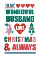 Arty Christmas Card - Wonderful Husband created by Sticky Tape Kate