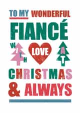 Arty Christmas Card - Wonderful Fiancé created by Sticky Tape Kate