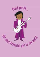 Prince - Could you be the most beautiful girl in the world anniversary card created by Hannah @rocknrollbabies