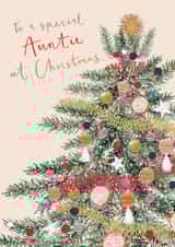 Classic Christmas Card - Auntie - Pretty Tree created by Louise Tiler