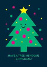 Cute Christmas Card - Graphic Contemporary Pun - Tree-mendous Christmas created by Stormy Knight