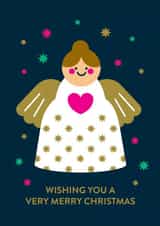 Cute Christmas Card - Angel - Wishing You A Very Merry Christmas created by Stormy Knight