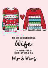 Mr & Mrs First Christmas card created by Percy & Pearl