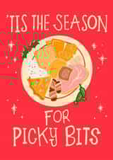 Christmas Greetings card for family or friends who love their festive foods. created by Lisa Illustrates