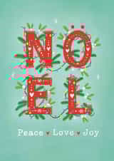 Classic Christmas Card - Nöel - Peace, Love And Joy created by Watercolour Sky