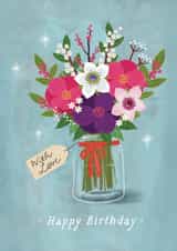 Winter Birthday Card - For Her - Flowers created by Watercolour Sky