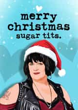 Funny Christmas Card - Nessa - Merry Christmas Sugar Tits created by Tilly & Me
