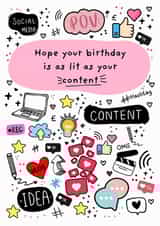 Cute Birthday Card - Doodle Illustration - Content Creator created by Original Fox Cards
