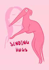 Sending Hugs, Adorable Pink Sighthound Themed Card created by Gal + Goose