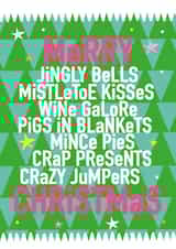 Fun xmas words card- Jingly Bells- merry Christmas created by Alice + Ivy