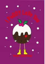 Cute Pudding Christmas card-I puddy love you- merry Christmas created by Alice + Ivy